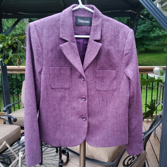 J. Michaels Purple Wool 💜  Blazer - Picture 1 of 7